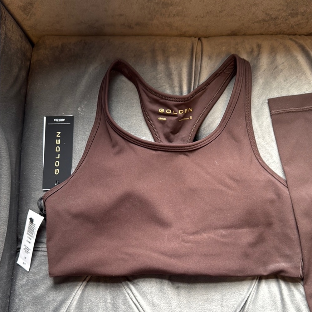 Brown Aritzia Workout Set